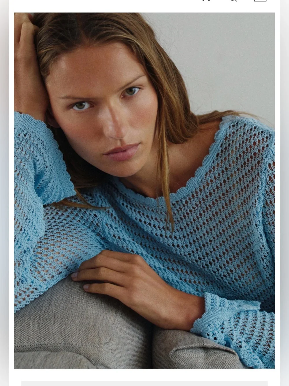 NWT Zara Knit Flared Sleeve Jumper Blue , size M